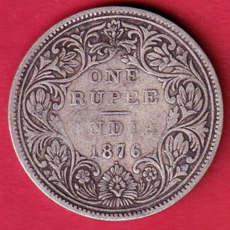 british india 1876 (0/1 dot) one rupee victoria queen one rupee silver coin  – FC8196