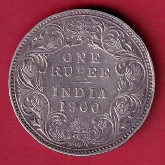 british india 1900 victoria empress one rupee silver coin– FC8245