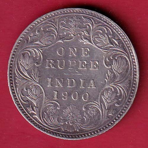 british india 1900 victoria empress one rupee silver coin– FC8245