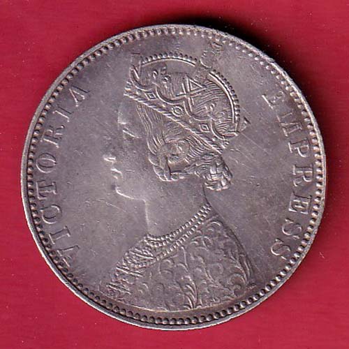 british india 1900 victoria empress one rupee silver coin– FC8245 - Image 2