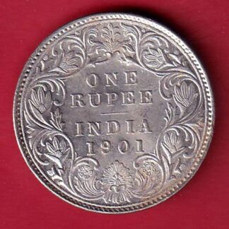 British india 1901 victoria empress one rupee silver coin– FC8246
