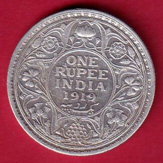 BRITISH INDIA 1919 GEORGE VI  KING  bombay mint ONE RUPEE SILVER COIN –FC8289