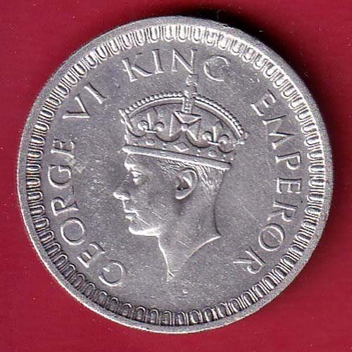 BRITISH INDIA 1942 BOMBAY MINT GEORGE VI ONE RUPEE BEAUTIFUL SILVER COIN– FC8329 - Image 2