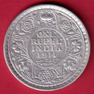 British India 1911 bombay mint George v one Rupee silver coin– FC8350