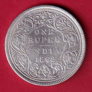 BRITISH INDIA 1862 VICTORIA QUEEN ONE RUPEE SILVER COIN – FC8363