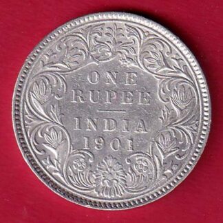 British india 1901 victoria empress one rupee silver coin– FC8366
