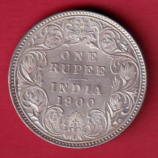 british india 1900 victoria empress one rupee silver coin- FC8379