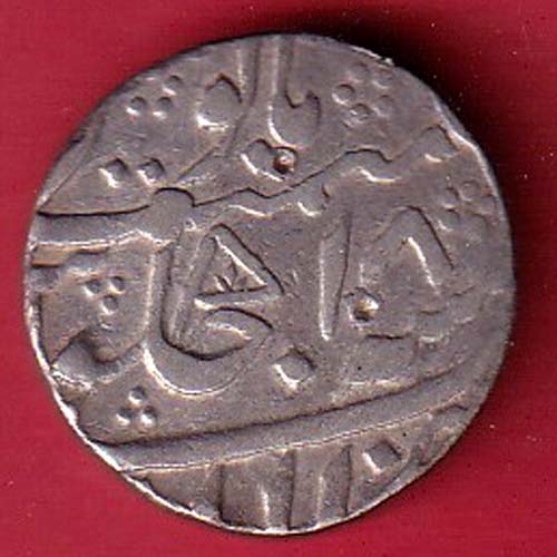 Awadh state ino shah alam ” Flag Mark” Allahabad Mint asaf-ul-daula Ad 1775/ Ry 18 one rupee beautiful silver coin–OO5424 - Image 2
