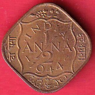 British India 1/2 Anna – George VI 1944Coin – F9305