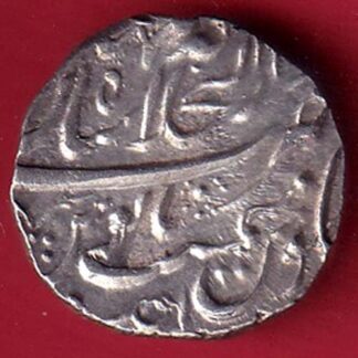 mughals Ahmedshah shahjahanabad mint one rupee silver coin - f9332