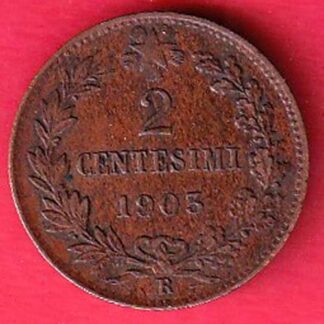 VITTORIO EMANUELE III 2 CENTESIMI 1903 VALORE RAME COIN FDC COIN – f9339