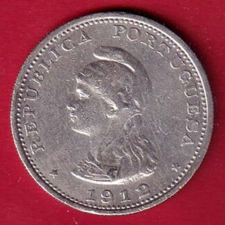 Portuguese India Uma rupee 1912 BEAUTIFUL SILVER COIN – f9351