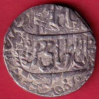 gwalior state narwar mint one rupee silver coin - F9379