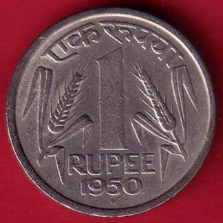 Government of India 1950 one rupee coin- F9405