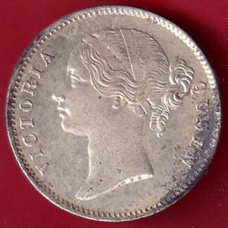 EAST INDIA COMPANY 1840 DIVIDED LEGENDVICTORIA QUEEN ONE RUPEE SILVER COIN  – F9448