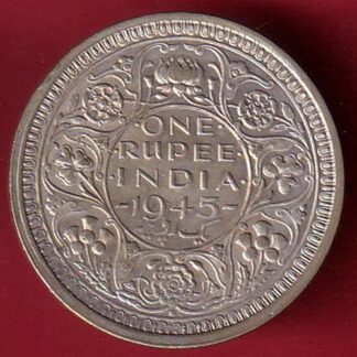 British India 1945 Bombay Mint George Vi One Rupee SILVER COIN – F9451