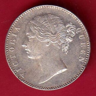 EAST INDIA COMPANY 1840 DIVIDED LEGENDVICTORIA QUEEN ONE RUPEE SILVER COIN- f9467