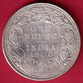 British india 1900 victoria empress one rupee silver coin–f9502