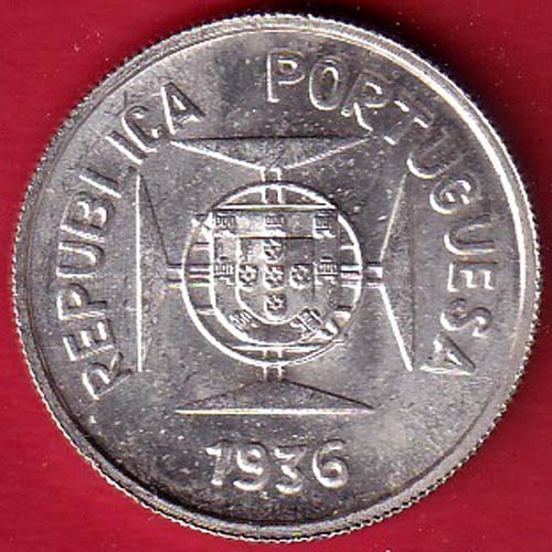 “UNC” Republic portugues 1936 Lisboa mint ½ Rupia SILVER COIN – FC8466