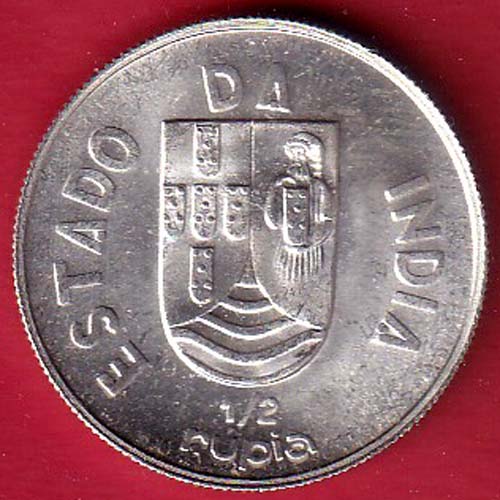 “UNC” Republic portugues 1936 Lisboa mint ½ Rupia SILVER COIN – FC8466 - Image 2