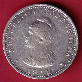 “UNC’’ Portuguese India Uma rupee 1912 BEAUTIFUL SILVER COIN–FC8529