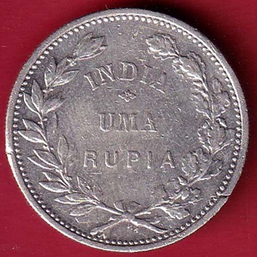 “UNC’’ Portuguese India Uma rupee 1912 BEAUTIFUL SILVER COIN–FC8529 - Image 2