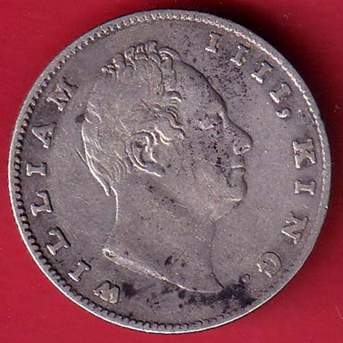 EAST INDIA COMPANY 1835 WILLIAM IIII KING GEORGE ONE RUPEE SILVER COIN– FC8538