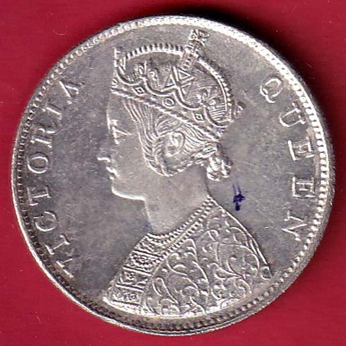 BRITISH INDIA 1862 VICTORIA QUEEN ONE RUPEE SILVER COIN- FC8544 - Image 2