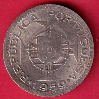 PORTUGUESE INDIA GOA 3 ESCUDO 1959 COIN - FC8554
