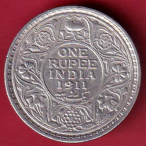 British India 1911 bombay mint George v one Rupee silver coin – FC8581