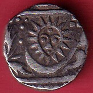 INDORE STATE SUN FACE INO SHAH ALAM II MALHAR RAO half RUPEE SILVER COIN – FC8582