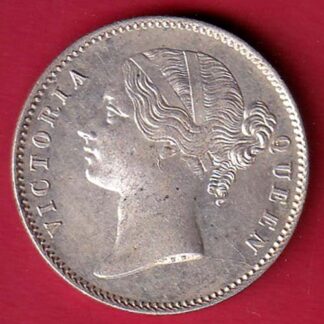 EAST INDIA COMPANY 1840 DIVIDED LEGENDVICTORIA QUEEN ONE RUPEE SILVER COIN  – FC8598