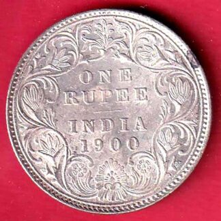 "UNC" british india 1900 victoria empress one rupee silver coin– FC8642