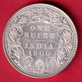"UNC" british india 1900 victoria empress one rupee silver coin– FC8650