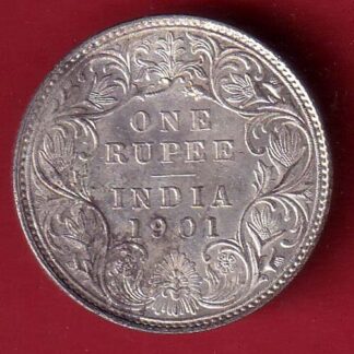 British india 1901 victoria empress one rupee silver coin – FC8667