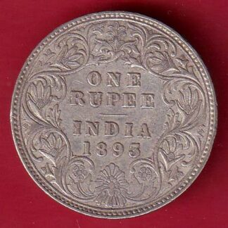 British india 1893 victoria empress one rupee silver coin– FC8669