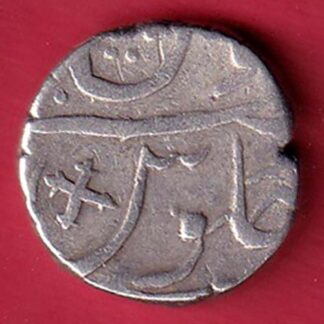 broach state cross mark one rupee silver coin - FC8680
