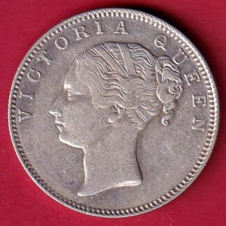 EAST INDIA COMPANY 1840 CONTINIOUS LEGEND VICTORIA QUEEN 1 RUPEE SILVER COIN - FC8690
