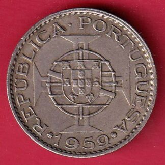 PORTUGUESE INDIA GOA 6 ESCUDO 1959 COIN- FC8434