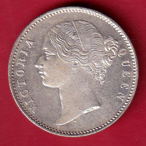 EAST INDIA COMPANY 1840 DIVIDED LEGENDVICTORIA QUEEN ONE RUPEE SILVER COIN :-F9527