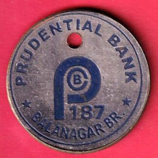 Bank token : Prudential Bank Balanagar Br. 187  – f9554
