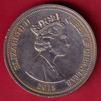 WORLD COIN :- ww1 – sea one crown elizabeth ii queen of gibraltar 2018– F9580