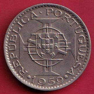 PORTUGUESE INDIA GOA 6 ESCUDO 1959 COIN– F9618