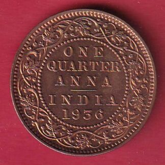 British india 1936 George v one quarter anna copper coin-f9625