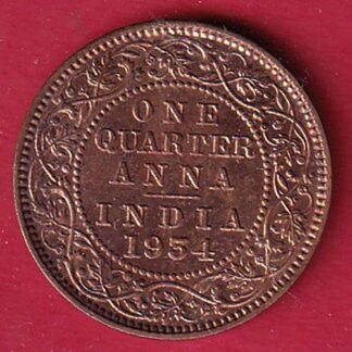 British India 1934 George V King Emperor one quarter ANNA CoiN-f9627