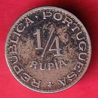 Portuguese India 1947 1/4 RUPIA COIN – F9632