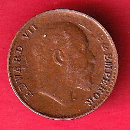 BRITISH INDIA 1908 EDWARD VII KING EMPEROR 1/12 ANN SILVER COIN – F9633 - Image 2