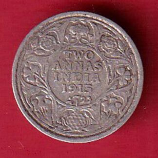 British India 1915 George v two annas silver coin – F9638