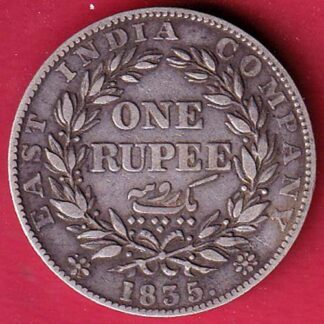 EAST INDIA COMPANY 1835 WILLIAM IIII KING GEORGE ONE RUPEE SILVER COIN– fc8703