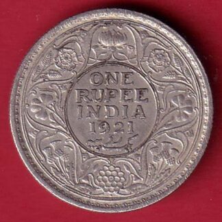 BRITISH INDIA 1921 GEORGE V BOMBAY MINT ONE RUPEE SILVER COIN - FC8710